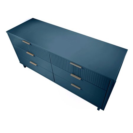 Manhattan Comfort Granville 55.07 Double Wide Dresser in Midnight Blue DR-5034